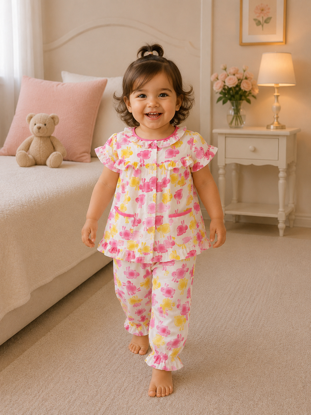 0cb71d47-7635-441a-aa35-a5c14743d86e Girls Short Sleeve+Long pants 1-2Y (28A) - Image 1