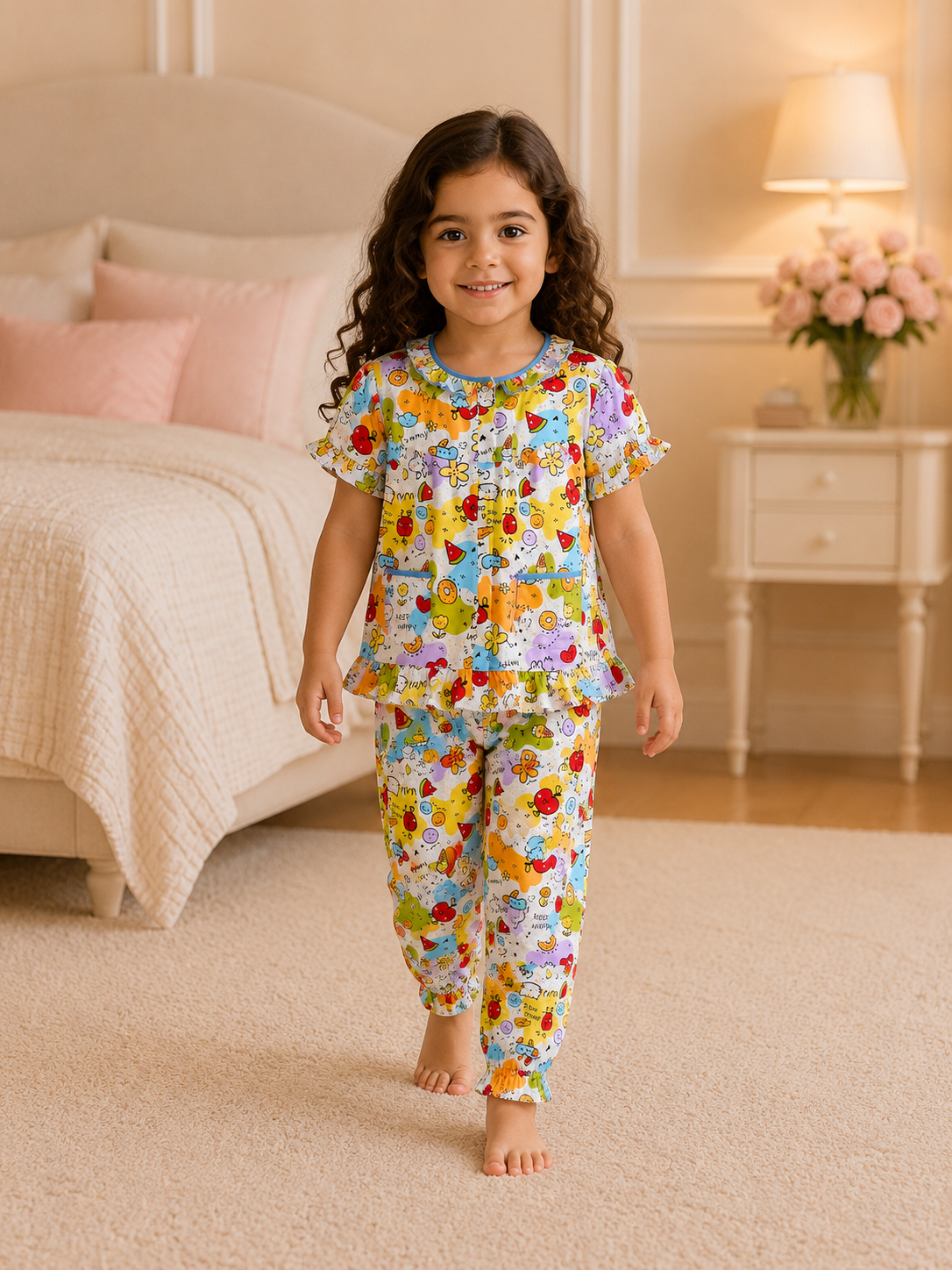 0d276ec1-cc25-4036-8d9e-5eb9c1ec3372 Girls Short Sleeve+Long pants 3-4Y (2A) - الصورة 1