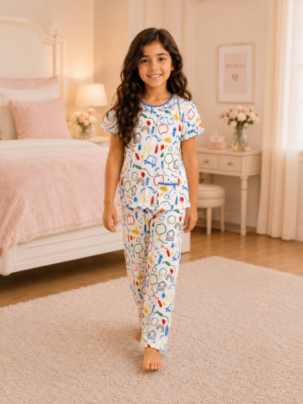 Girls Short Sleeve+Long pants 7-9Y (27A) | MUZELLE