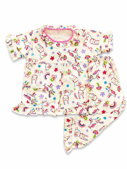 Girls Short Sleeve+Long pants 3-4Y (37A) | MUZELLE