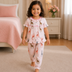 Girls Short Sleeve+Long pants 2-3Y (17A)