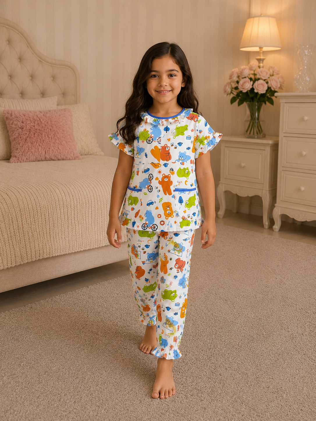 2c0a6ba8-fbe3-4100-aff6-69cfbd18e712 Girls Short Sleeve+Long pants 4-6Y (44A) - الصورة 1