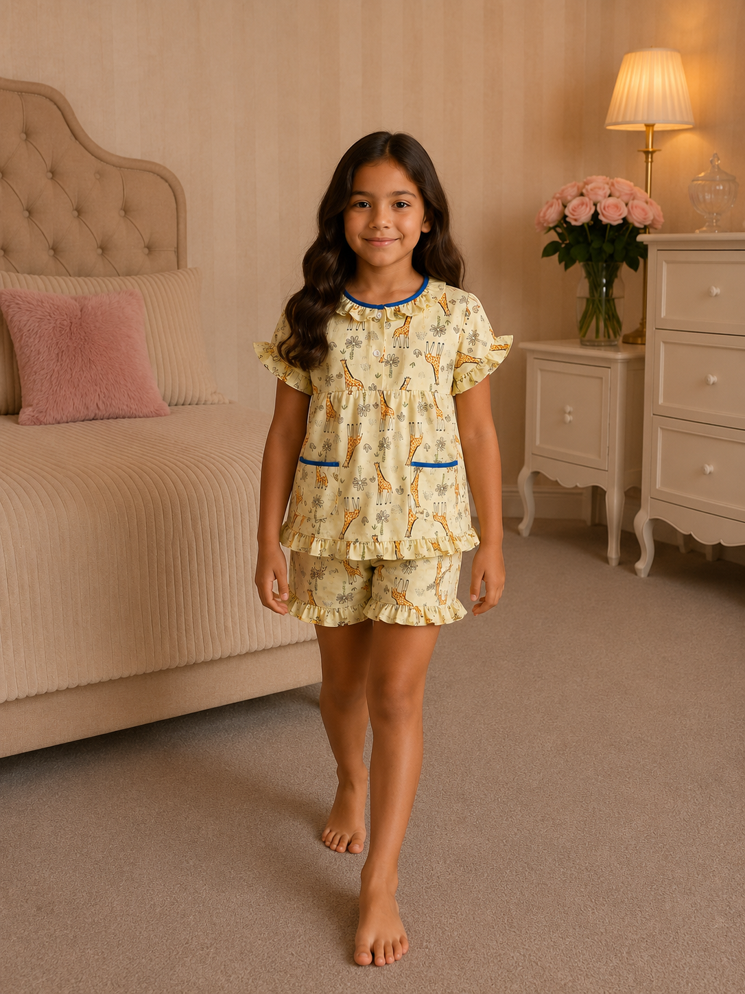2d49dfb6-2811-4d59-a2cb-fcd945c50c78 Girls Short Sleeve+Short pants 4-6Y (11A) - الصورة 1