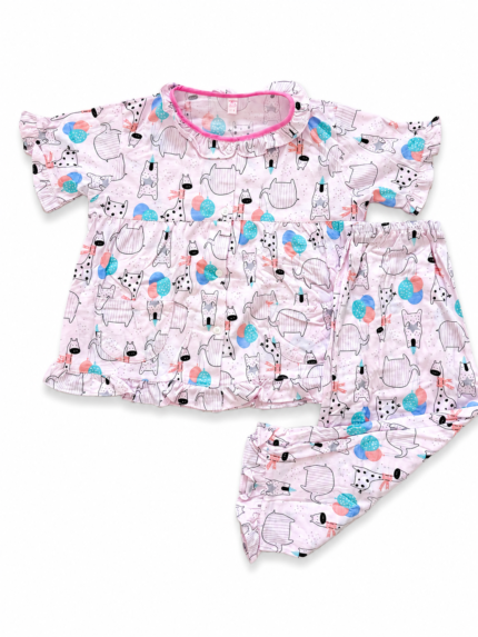 Girls Short Sleeve+Long pants 3-4Y (1A) | MUZELLE