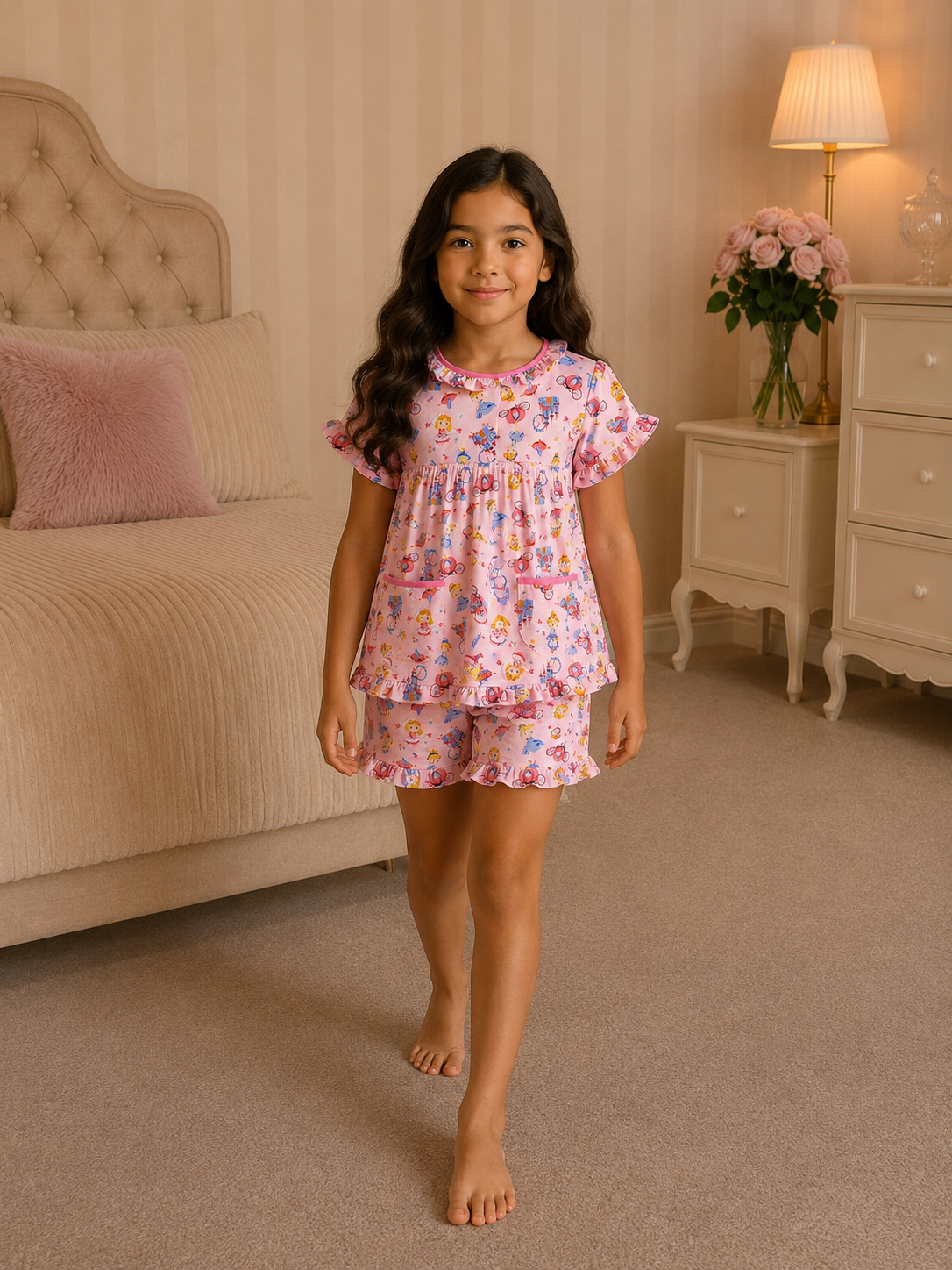37f98226-0037-4e23-8419-9c4e510c6d78 Girls Short Sleeve+Short pants 4-6Y (17A) - الصورة 1