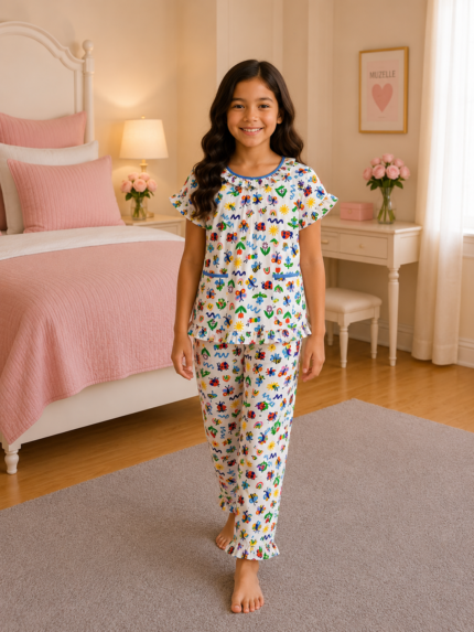 Girls Short Sleeve+Long pants 7-9Y (28A) | MUZELLE