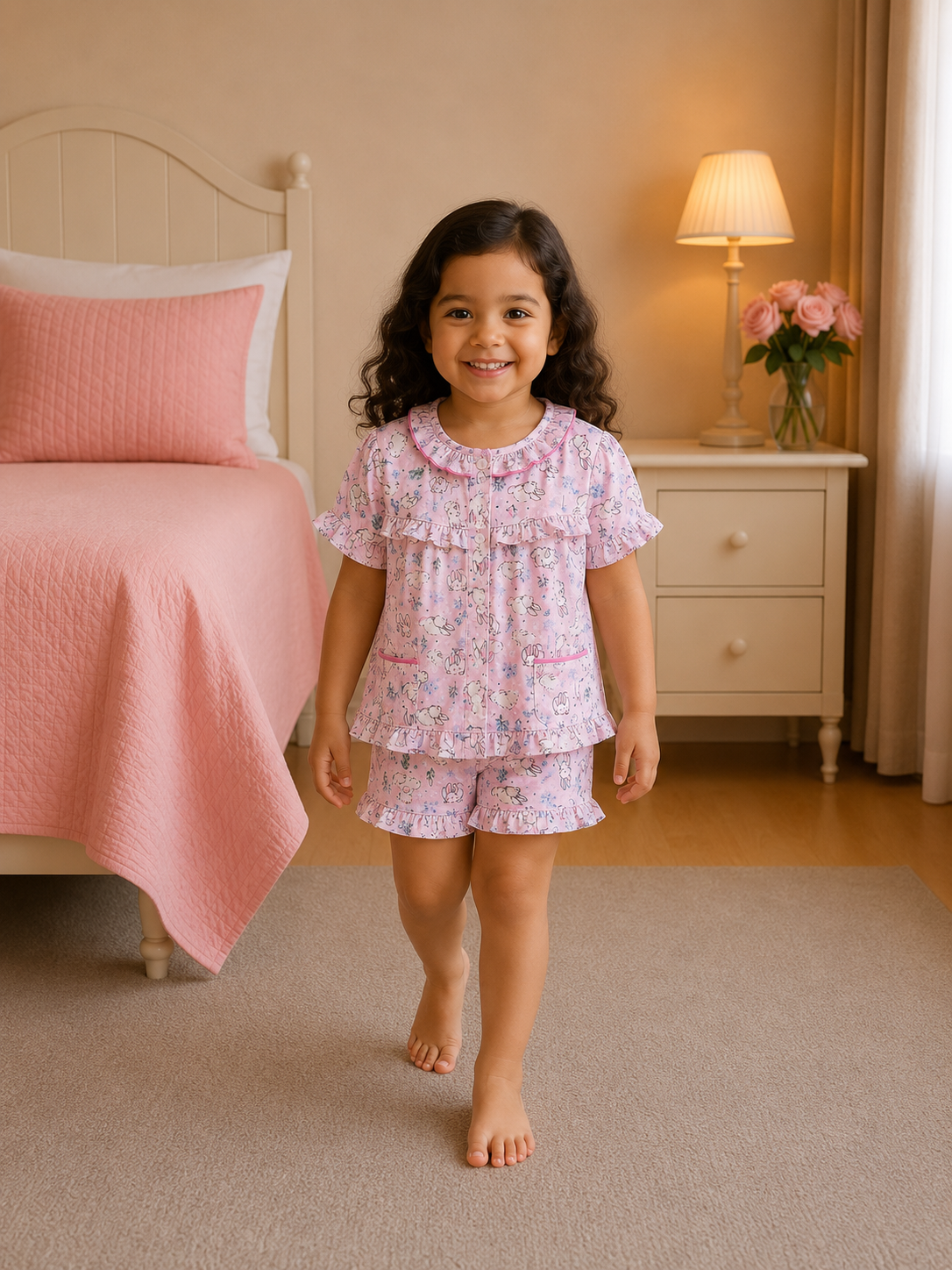 57ebb9fa-2a20-48c1-ae83-ea01a26fb444 Girls Short Sleeve+Short pants 2-3Y (8A) - الصورة 1