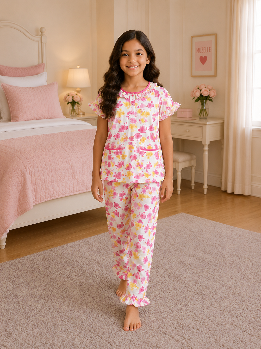 Girls Short Sleeve+Long pants 7-9Y (13A) | MUZELLE