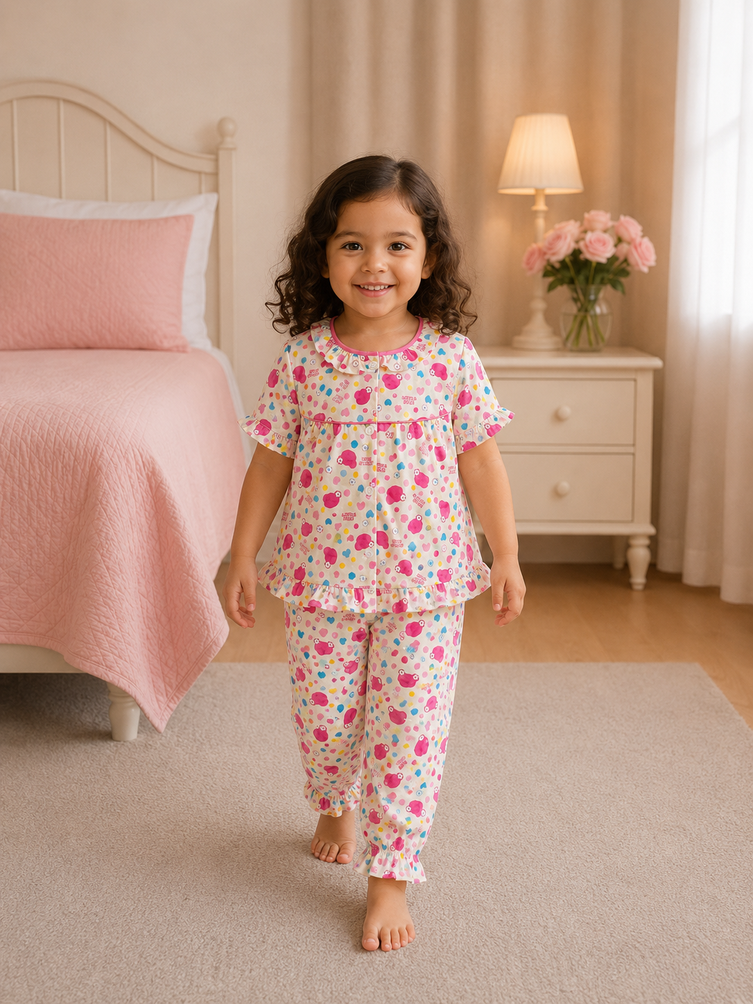6253a27b-f007-43bc-9e02-61de305a7ac1 Girls Short Sleeve+Long pants 2-3Y (19A) - Image 1