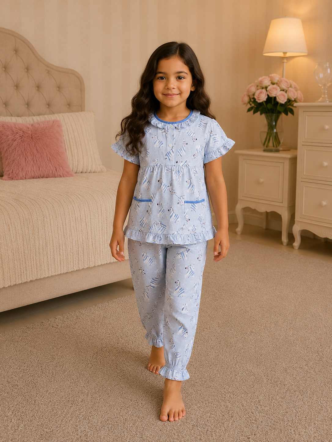 62e946a2-e731-4d61-8146-01315b1e0ed0 Girls Short Sleeve+Long pants 4-6Y (36A) - Image 1