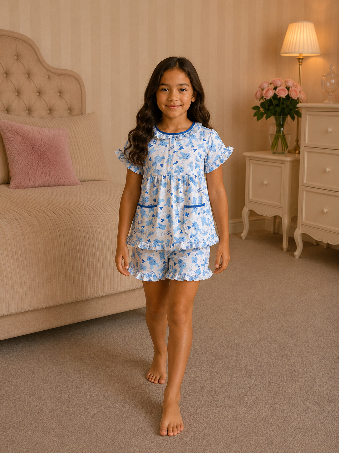 7c28a5da-ee55-4556-aab5-c268d782a4ac Girls Short Sleeve+Short pants 4-6Y (5A) - الصورة 1