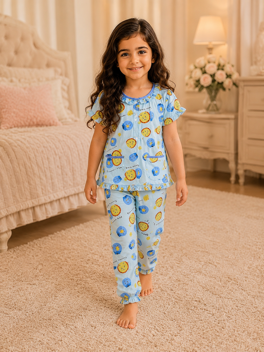 a35a6f84-39da-4bc8-a617-aeb93561d942-4 Girls Short Sleeve+Long pants 4-6Y (1A) - الصورة 1