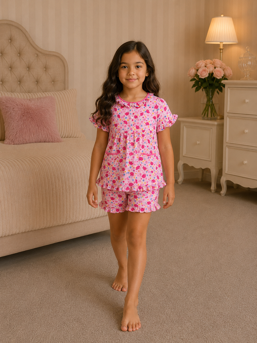a438775e-7de6-410d-9ec5-b7702e093d6a Girls Short Sleeve+Short pants 4-6Y (6A) - Image 1