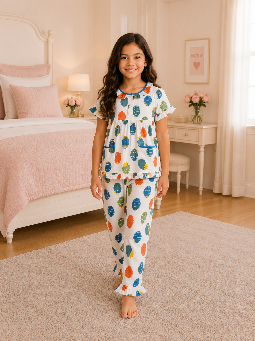 a4ddb914-118c-436d-ba73-02b6d29e6d2c Girls Short Sleeve+Long pants 7-9Y (26A) - الصورة 1