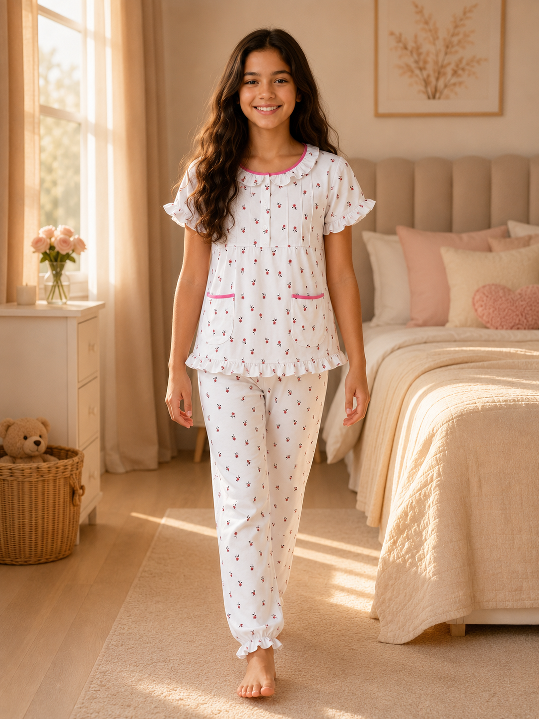b16c805c-0661-463f-8030-8754a373cbeb Girls Short Sleeve+Long pants 10-12Y (14A) - Image 1