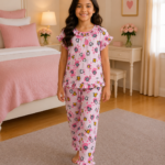 Girls Short Sleeve+Long pants 7-9Y (17A)