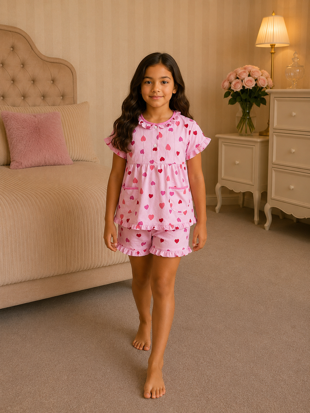 c2ad25d9-ff6e-4a09-923f-3cc15d0b881e Girls Short Sleeve+Short pants 4-6Y (14A) - Image 1