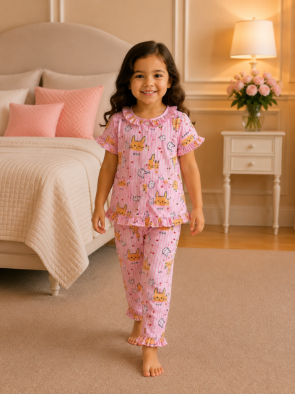 Girls Short Sleeve+Long pants 3-4Y (20A) | MUZELLE