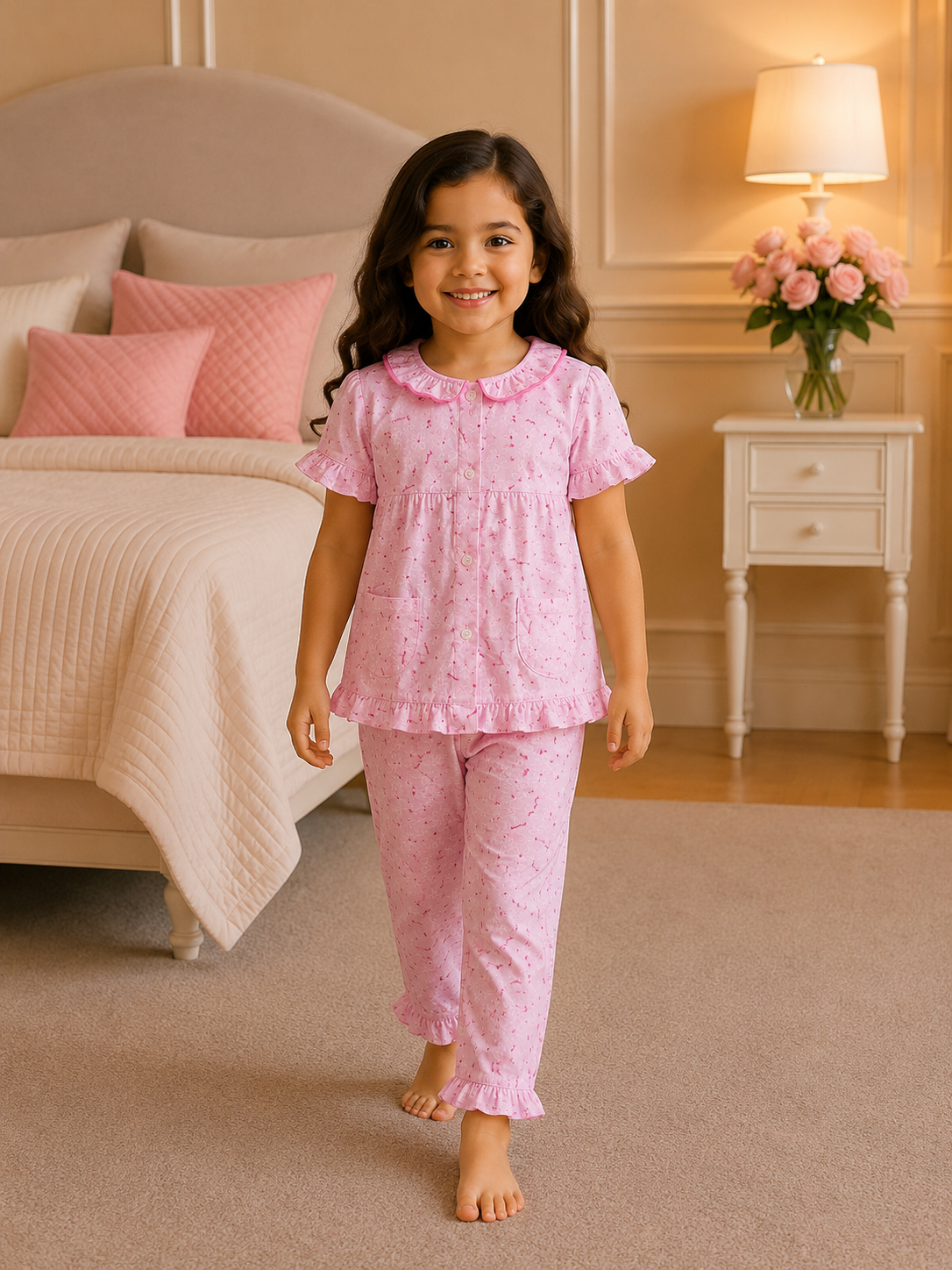 d6b7a11f-4156-4533-a6fd-31f6b972e2e1 Girls Short Sleeve+Long pants 3-4Y (23A) - Image 1