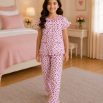 Girls Short Sleeve+Long pants 7-9Y (25A)
