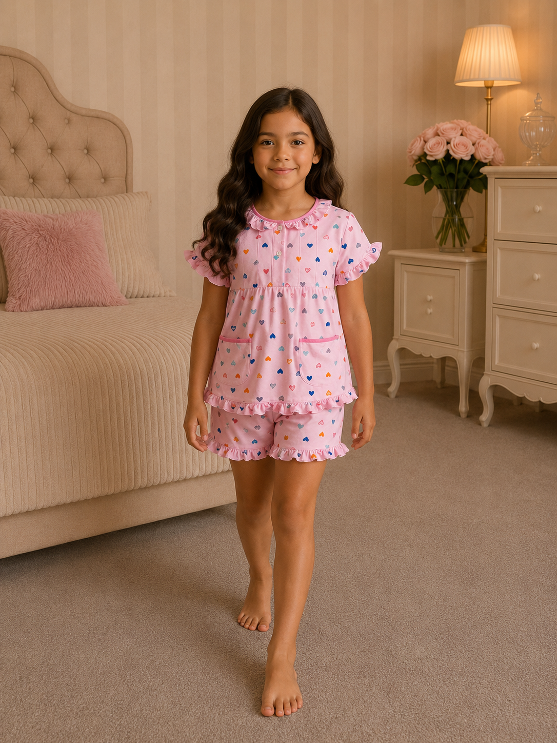 f65d19fb-642d-4e9f-9c57-07303706c770 Girls Short Sleeve+Short pants 4-6Y (18A) - Image 1